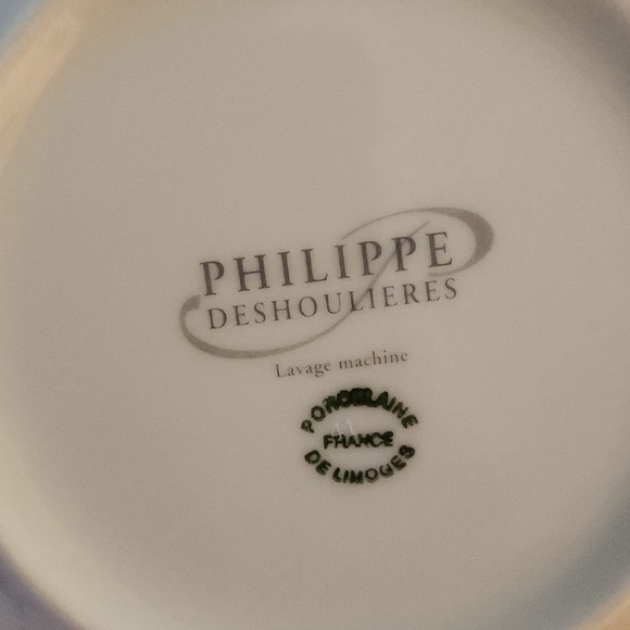 Set of 2 black, green, and multicolor Limoges porcelain Philippe Deshoulières - Picture 4 of 7